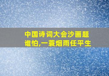 中国诗词大会沙画题 谁怕,一蓑烟雨任平生